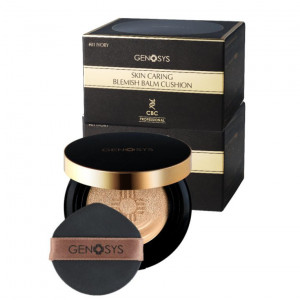 Genosys / Для макияжа Skin Caring Blemish Balm Cushion #01 IVORY - Кушон для лица + сменный блок, тон Айвори, SPF 50 1 упаковка